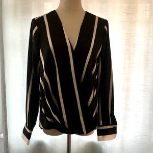 Black and white striped Vince Camuto blouse shirt